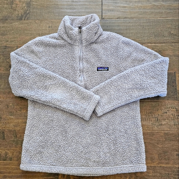 Patagonia Las Gatos 1/4 Zip Gray Sherpa Fleece Pullover sz small - Picture 6 of 12